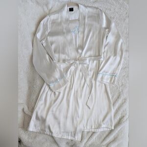 Elegant White Satin Robe